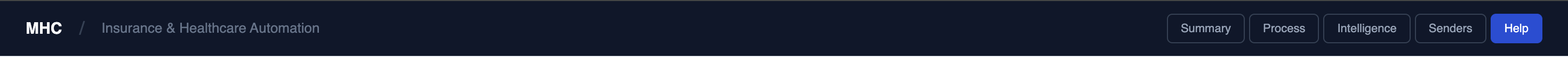 Top navigation bar